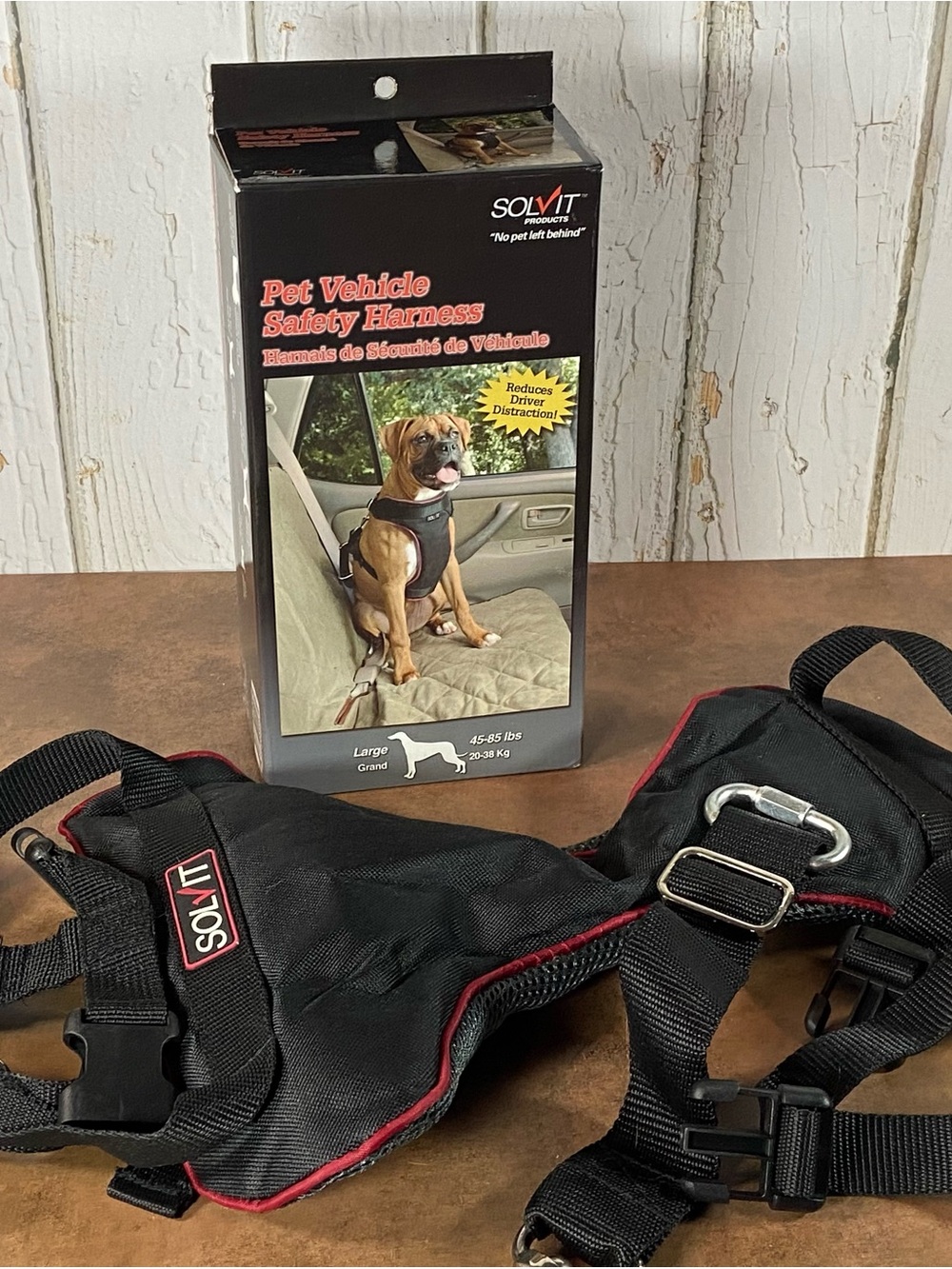 Solvit Large Pet Vehicle Safety Harness Dog Car Seat Belt 45-85 lbs NIB